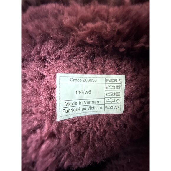 Crocs Unisex Classic Lined Neo Puff Boot (Garnet) US Size M 4 W 6 Perfect V-Day! - Picture 7 of 10